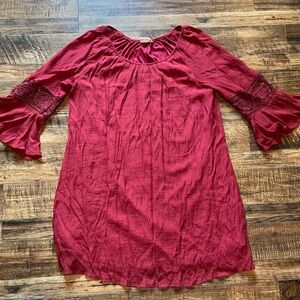 Wine colored Women's Boho Dress